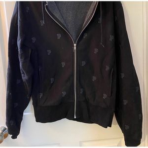 Victoria’s Secret Love Pink Oversized Black Hoodie Size Small NWOT